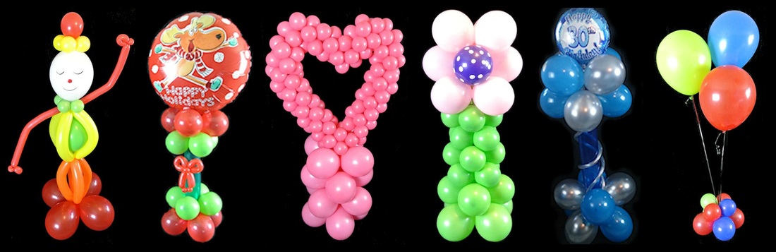 Hire us to decorate your event or party with balloons! We create balloon columns, centerpieces and more, air filled and helium. Toronto, Newmarket and gta.
