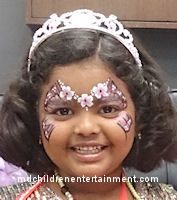 Butterfly face painting. We provide face painters in Newmarket, Toronto and gta.