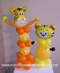 Fun Balloon Centerpieces - Giraffe and Tiger - Toronto, Newmarket, Vaughan