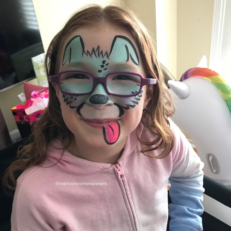 Puppy face painting! Hire face painters in Toronto and the gta!