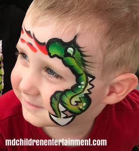 Dragon face painting! We offer face painting in Toronto!