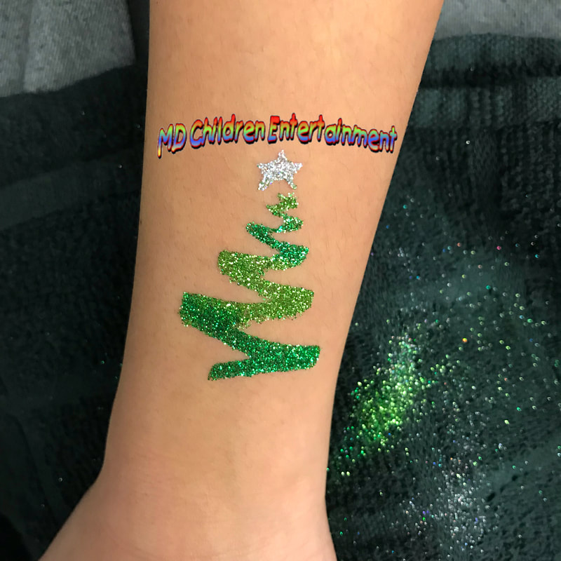 Christmas tree glitter tattoo! Toronto, ON