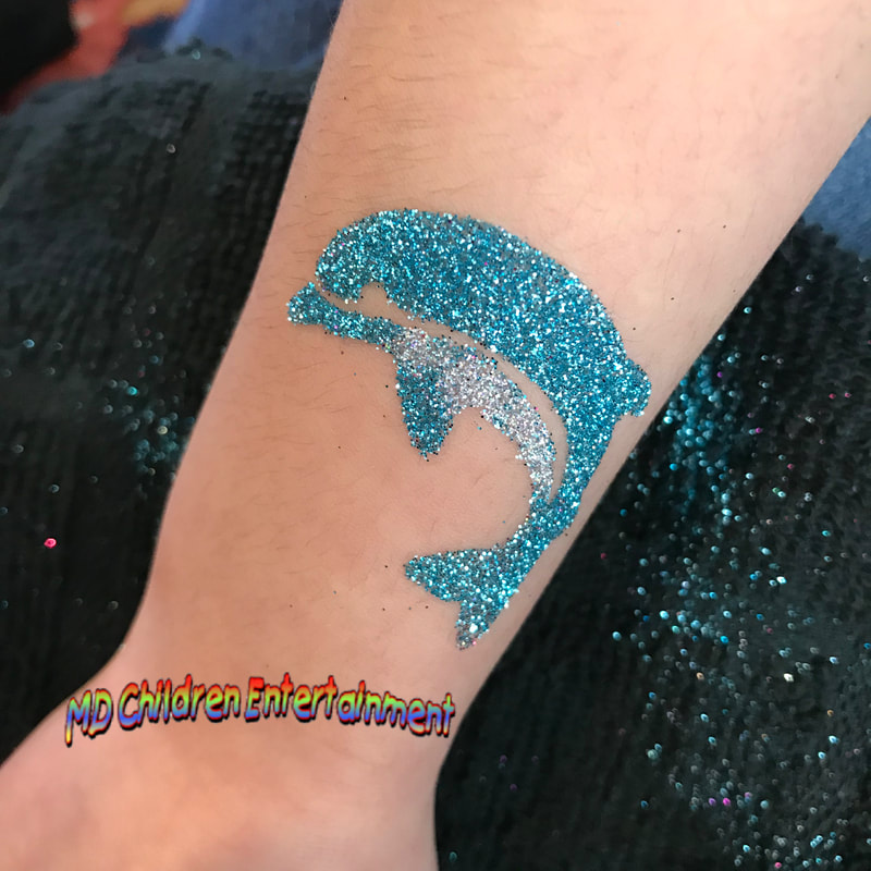 Dolphin glitter tattoo! Oakville, Ontario!